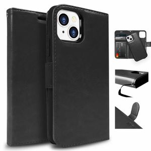 Tough On for Apple iPhone 13 Mini Case Magnetic Detachable Leather Black