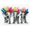 P&P Elegant Elephants Canvas Print Wall Art - Modern Decorative Painting for Living Room, Bedroom, or Office 100×70×2.8cm