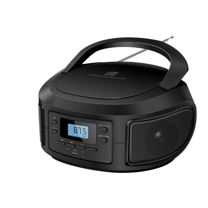 Laser Portable Bluetooth CD MP3 Radio Boombox (Black)