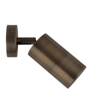 CLA Lighting GU10 Exterior Wall Pillar 1-Light Adjustable Spot Light (Rustic Brass) IP65