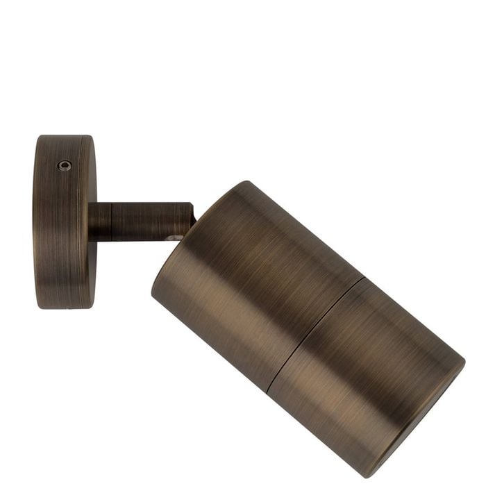 CLA Lighting GU10 Exterior Wall Pillar 1-Light Adjustable Spot Light (Rustic Brass) IP65
