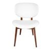 Sk Designer Living | Nobu Dining Chair | Walnut Legs - White Pu Leather