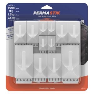 Permastik Utility Hooks Value Pack - 12 Pack