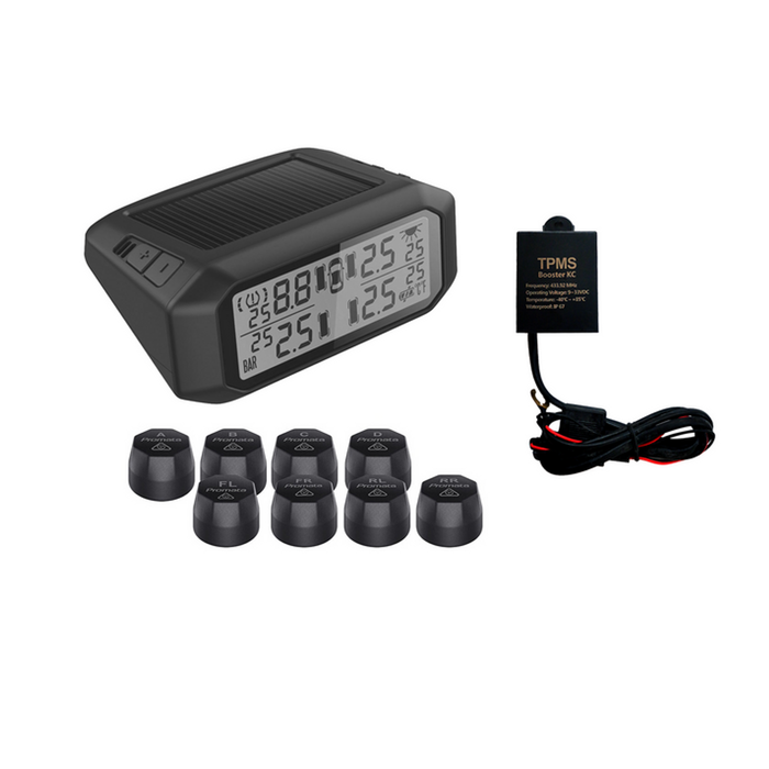 Promata Mata 1  Solar Powered Tyre Pressure Monitor - 8 External Sensors - With Booster