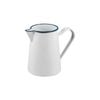 Urban Style Enamelware 1.5L Pitcher w/ Blue Rim - Premium White