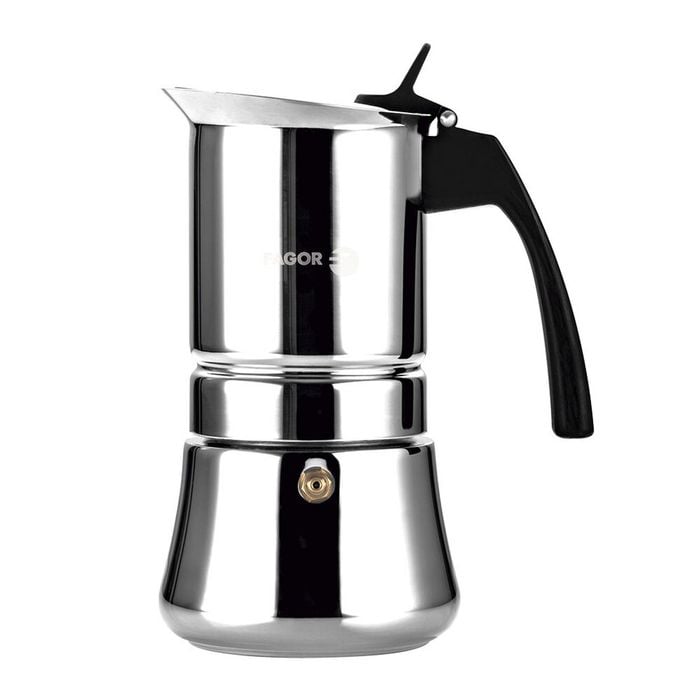 Fagor Etnica Stainless Steel 6 Cups Espresso Coffee Maker Moka Pot Silver