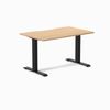 Desky Fixed Height Scalloped Melamine Office Desk Matte Black Frame 120cm