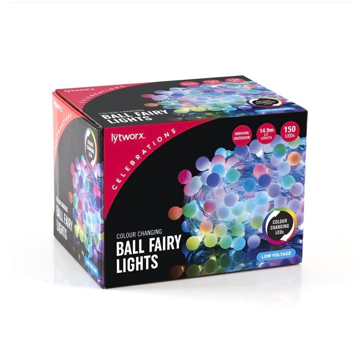 Lytworx Colour Changing LED Ball Fairy Lights - 150 Pack