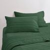Dreamaker Superfine Washed Microfibre Stripe Quilted Standard Pillowcase Twin Pack Hunter Green
