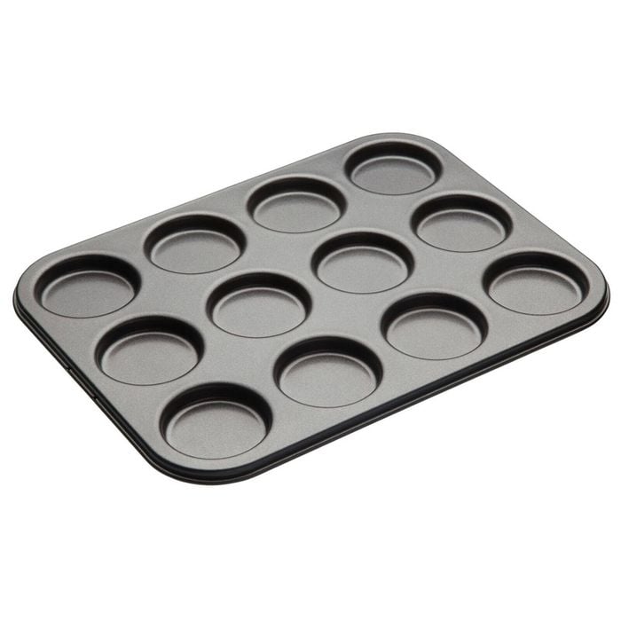 Mastercraft 35x27cm Heavy Base 12-Cup Non-Stick Macaron Pan - Black
