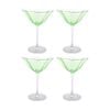 4pk Lvd Decorative Poppy Cocktail Glass Barware/drinkware Cup Decor Green