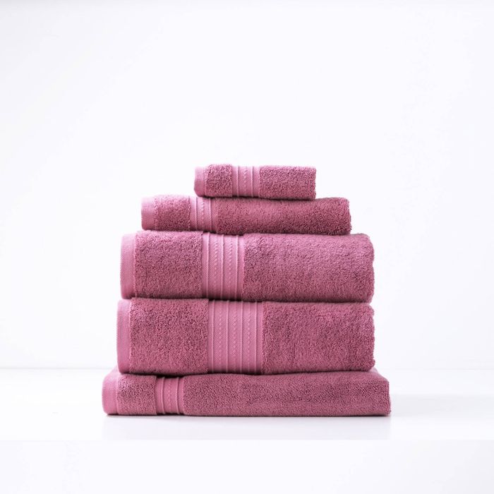 5pc Renee Taylor Brentwood Hand/Bath Towel Set Low Twist 650 GSM Cotton Rosebud