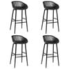 vidaXL Bar Chairs 4 pcs Black