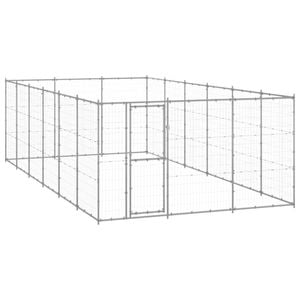 vidaXL Outdoor Dog Kennel Galvanised Steel Puppy Enclosure Cage Pet Supply 330x660x180 cm