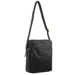 Pierre Cardin Italian Leather Tablet  for Android iPad Messenger Cross Body Black