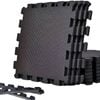 Lifebay Durable Comfort 12-Piece Premium Soft Yoga Mat Set - Non-Slip, Black