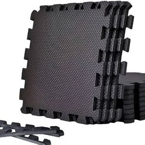 Lifebay Durable Comfort 12-Piece Premium Soft Yoga Mat Set - Non-Slip, Black