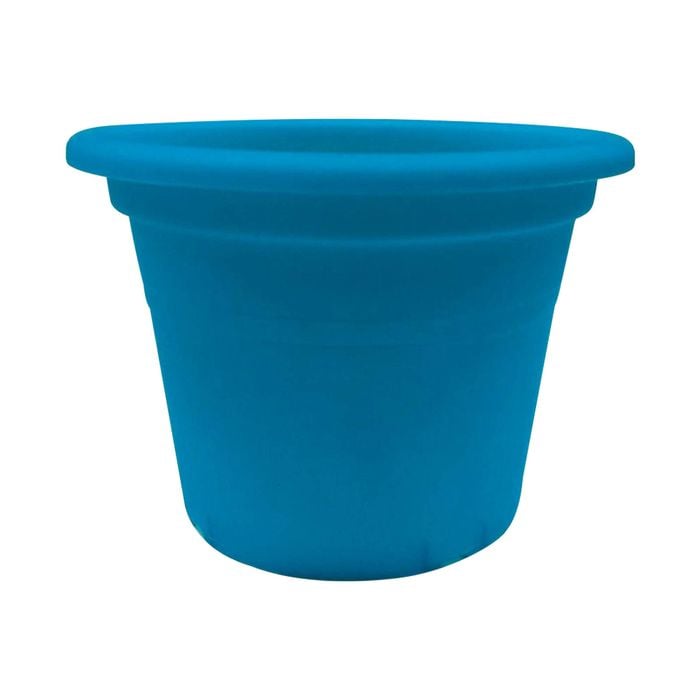 Eden 15cm Transparent Aqua Round Cylinder Planter