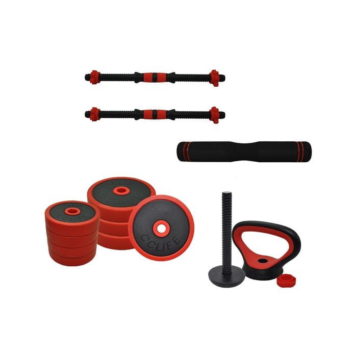 15kg Cast Iron All-in-one Multi-function Barbell Dumbbell Kettlebell Weight Set