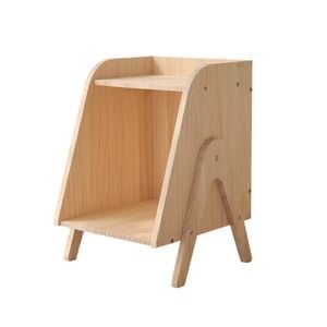 Lauft Solid Wood Side Table End Storage Shelf Bedside Table Bedroom Nightstand