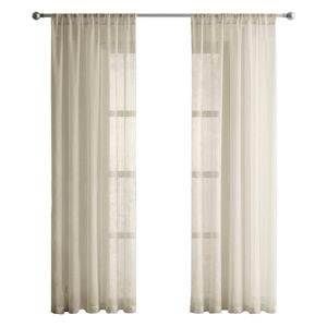 Mollers 140 x 223cm Natural Clonard Single Sheer Rod Pocket Curtain