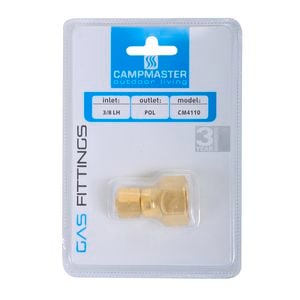 Campmaster Straight Gas Adaptor 3/8"LH(F) to POL(F)