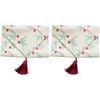 2PK LVD 33x180cm Linen Christmas Leaves Table Runner Home Decor