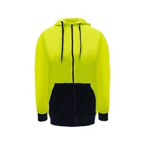 Craftright Yellow Hi Vis Zip Thru Hoodie - Large