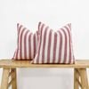 Gioia Casa 2-pack Linen Cotton Cushion Covers - Yarn Dyed 55% Linen 45% Cotton - Red, 45cm X 45cm