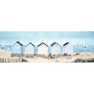 P&P Multicolour Beach Houses Panoramic Hand Painting Canvas