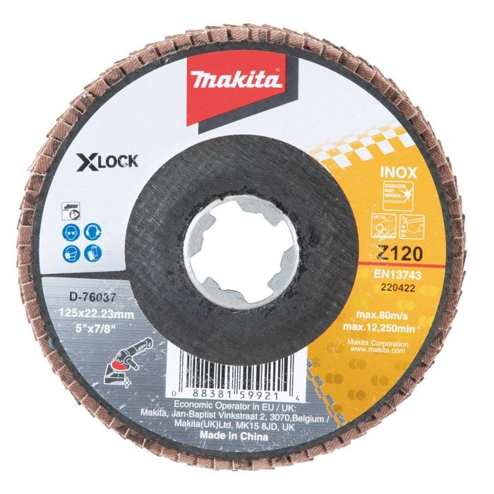 Makita X-LOCK 125mm Zirconia Angled Flap Disc