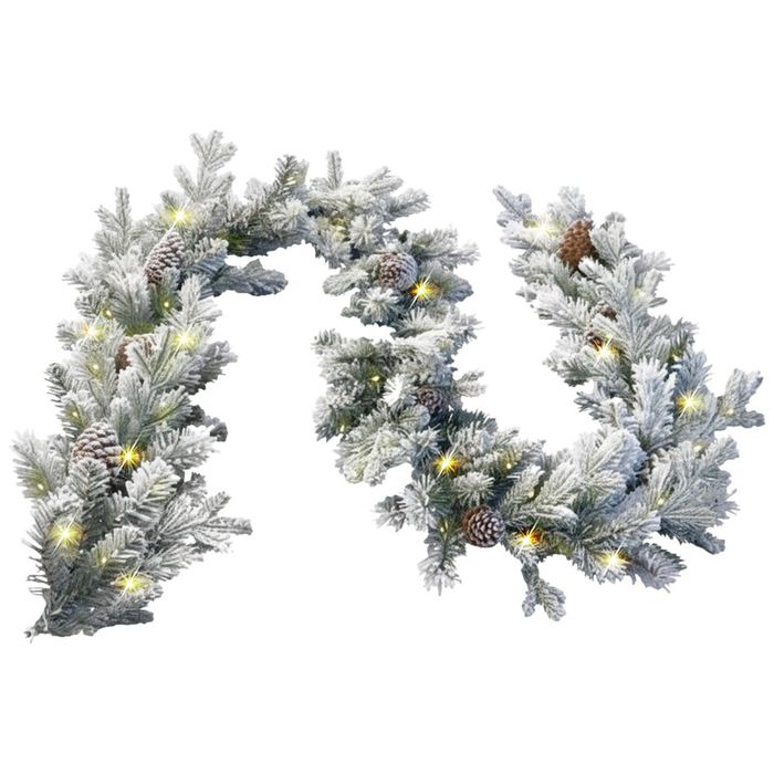 Christabelle 2.7m Christmas Garland Snowy with Lights Dorchester Tree Decoration Ornament
