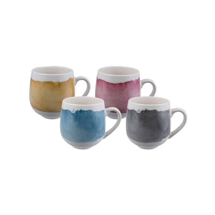 Bundanoon New Bone China Coffee & Tea Mugs - 400ml Banded Jewels
