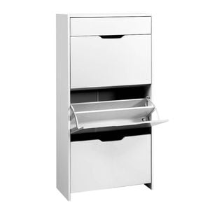 Storage 3 Tier Shoe Rack Organizer White