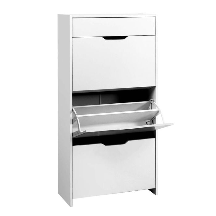 Storage 3 Tier Shoe Rack Organizer White