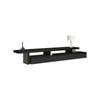 TV Cabinet with 3 Storage Drawers Extendable With Glossy MDF Entertainment Unit in Black Colour