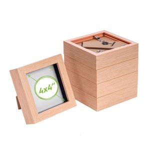 Nicola Spring Acrylic 3d Box Photo Frames - 4" X 4" - Pack Of 5