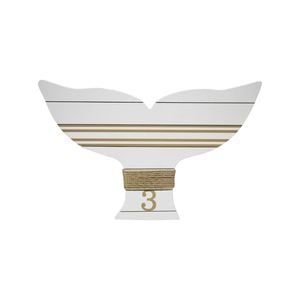 LVD Cape 61cm Timber Whale Tail Wall Hanging Art - White/Brown