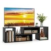 Costway 2PCS L-shaped TV Cabinet Entertainment Unit Display Shelf Black