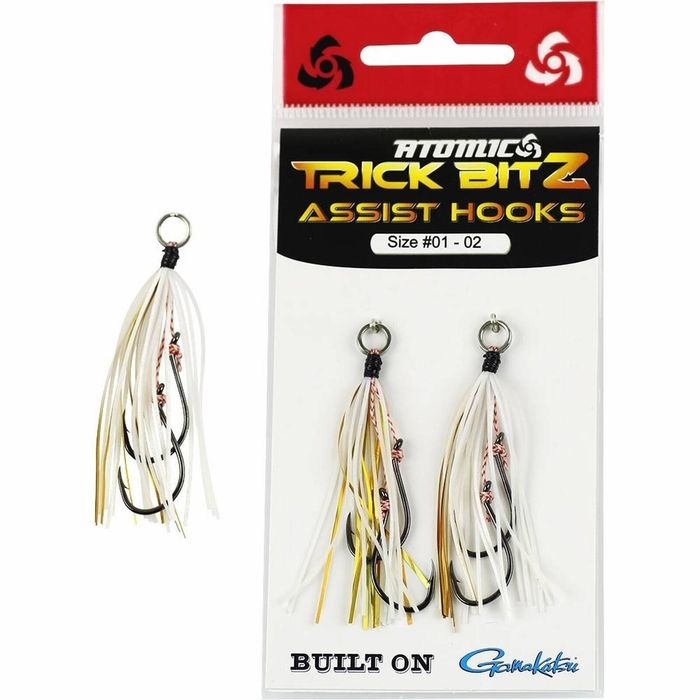 Atomic Trick Bitz Assist Fishing Hook 8, White Gold