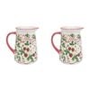 2PK Urban Ceramic Strawberry Fields Pitcher Jug 15x16cm Green/Red