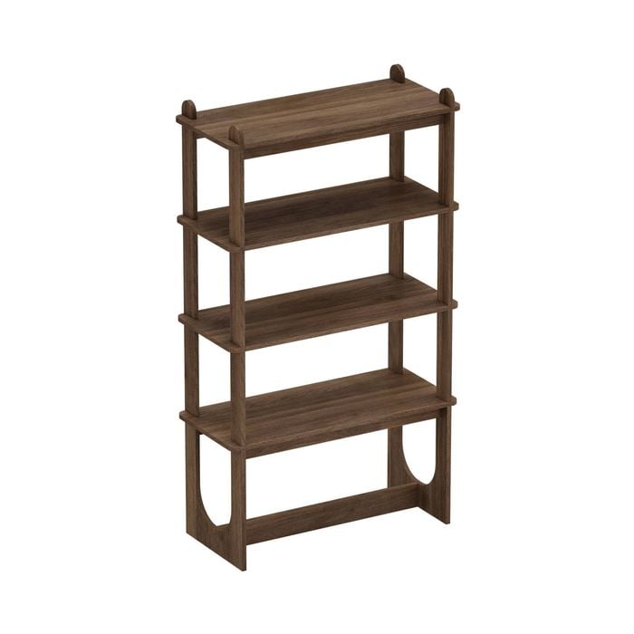 Astin Sinclair 800 x 1400 x 350mm Walnut-Look Dempster 4 Tier Bookshelf