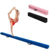Costway 7FT Gymnastic Floor Balance Beam w/Handles/Wood Base Blue