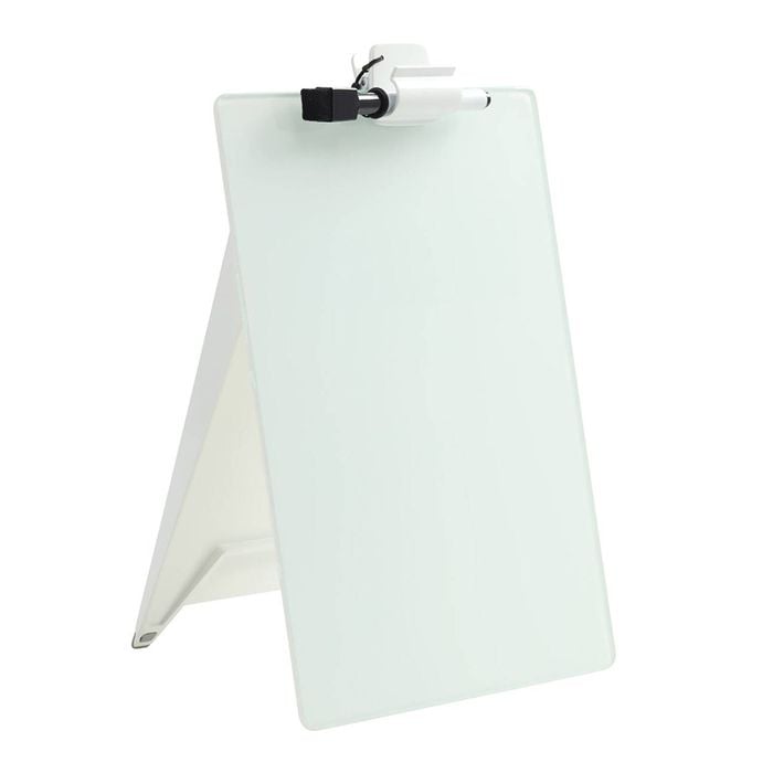 Quartet Desktop 21.5x30cm Easel Dry-Erase Glass Board Frameless - White