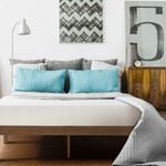 Zinus King Moiz Timber Wood Bed Frame Base - Walnut
