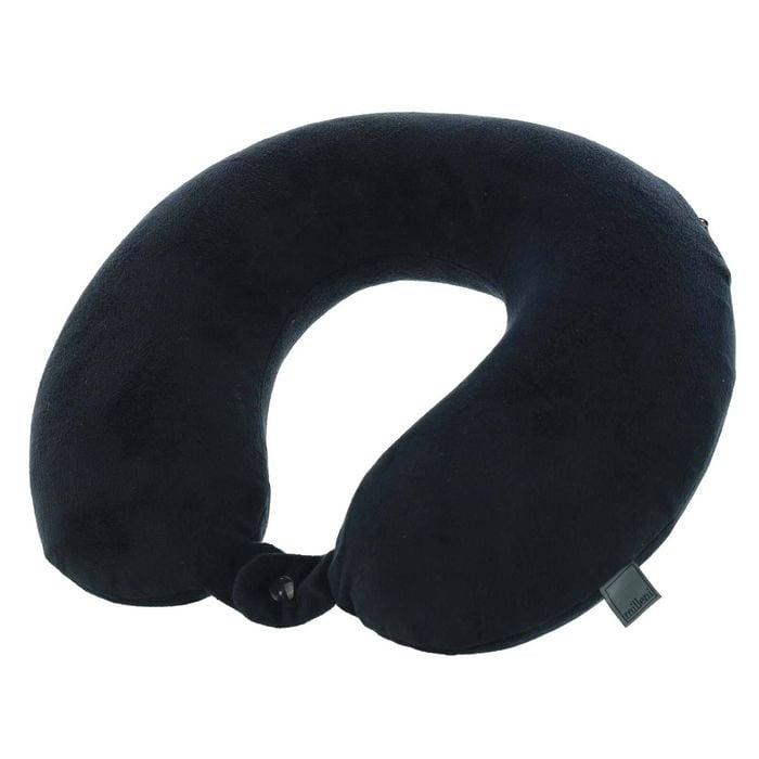Milleni Memory Foam Comfort Ergonomic Air Travel Neck Pillow Neck Support Flight  Black