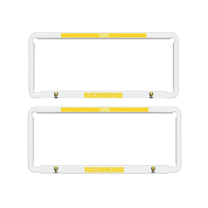 2x OFFICIAL AFL RICHMOND TIGERS Car Number Plate Frame Cover Surround