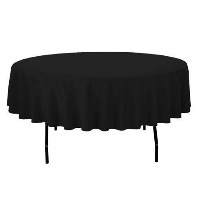 Just Party Linen Tablecloth Round 230cm (Diameter) - Black