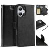 Tough On for Apple iPhone 17 Magnetic Detachable Leather Case Black