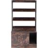 Vevor Cat Litter Box Brown Enclosure Wooden Furniture Hidden with 3 Shelves
